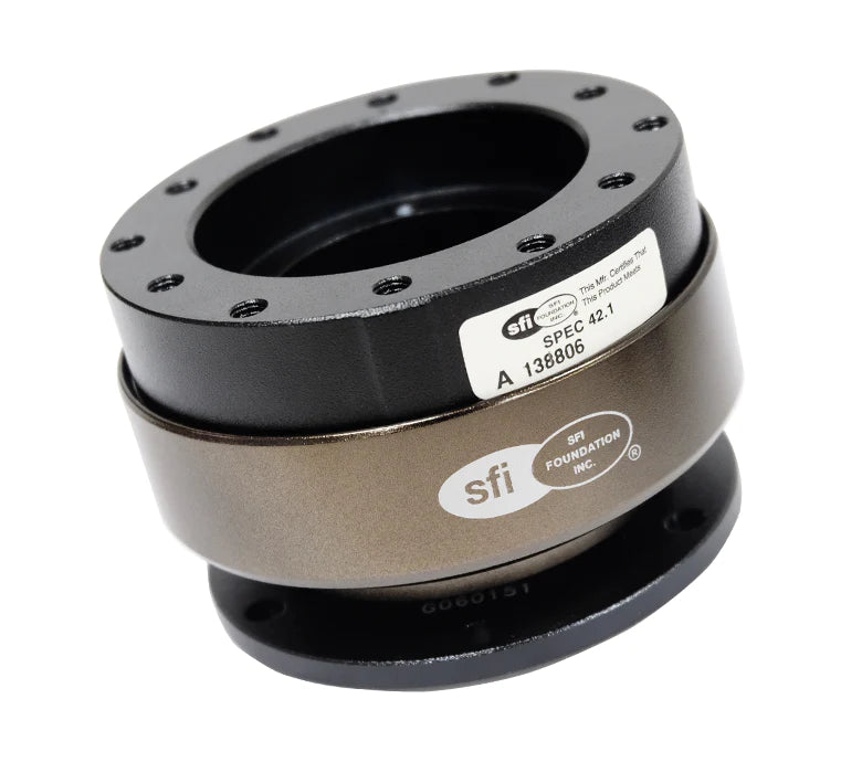 NRG Gen 2 Black Body w/ Titanium Ring Steering Wheel Quick Release Hub Kit - Universal Fitment