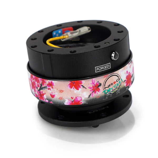 NRG Gen 2 Black Body w/ Sakura Ring Steering Wheel Quick Release Hub Kit - Universal Fitment