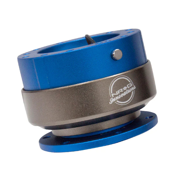 NRG Gen 2 Blue Body w/ Titanium Ring Steering Wheel Quick Release Hub Kit - Universal Fitment