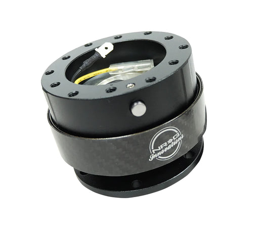 NRG Gen 2 Black Body w/ Carbon Fiber Ring Steering Wheel Quick Release Hub Kit - Universal Fitment
