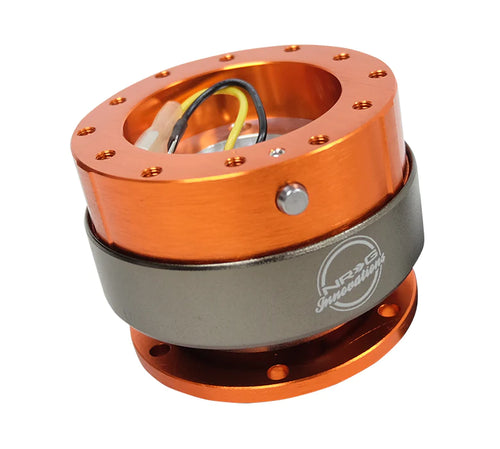 NRG Gen 2 Orange Body w/ Titanium Ring Steering Wheel Quick Release Hub Kit - Universal Fitment
