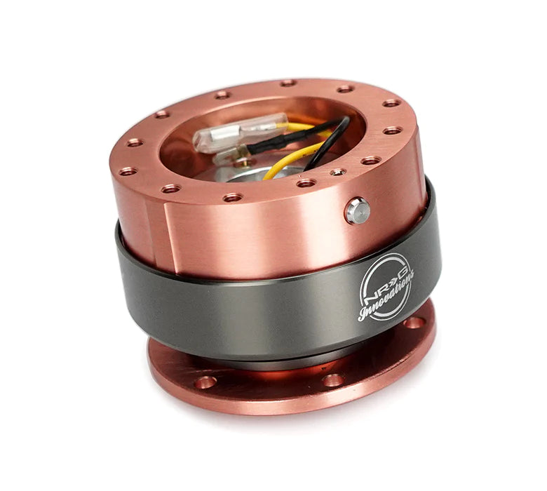 NRG Gen 2 Rose Body w/ Titanium Ring Steering Wheel Quick Release Hub Kit - Universal Fitment