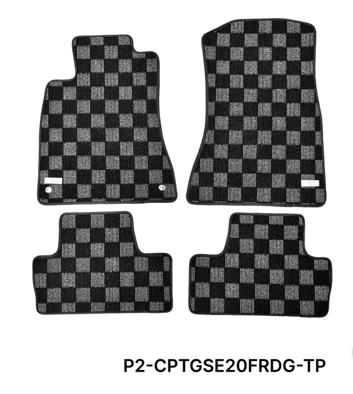 Phase 2 Motortrend (P2M) Checkered Carpet Race Floor Mats - Lexus IS250 IS350 (2006-2013)