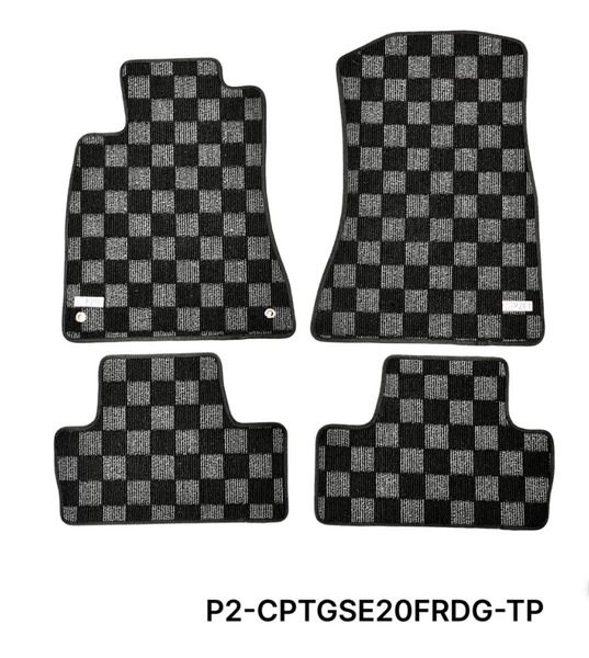 Phase 2 Motortrend (P2M) Checkered Carpet Race Floor Mats - Lexus IS250 IS350 (2006-2013)