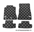 Phase 2 Motortrend (P2M) Checkered Carpet Race Floor Mats - Ford Mustang S550 (2015-2023)