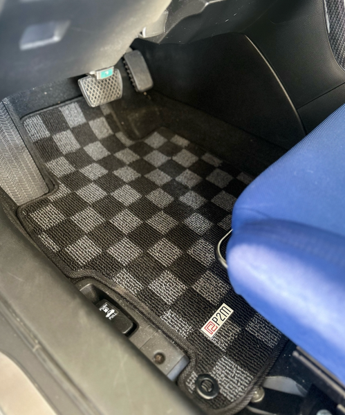 Phase 2 Motortrend (P2M) Checkered Carpet Race Floor Mats - Honda Accord Sedan (2013-2017)