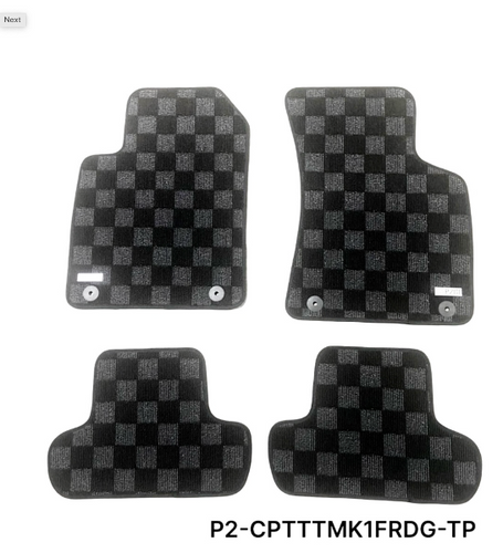 Phase 2 Motortrend (P2M) Checkered Carpet Race Floor Mats - Audi TT (1998-2006)