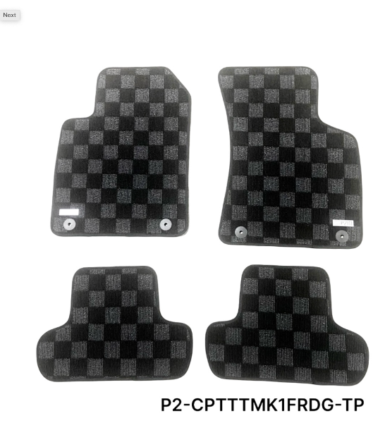 Phase 2 Motortrend (P2M) Checkered Carpet Race Floor Mats - Audi TT (1998-2006)