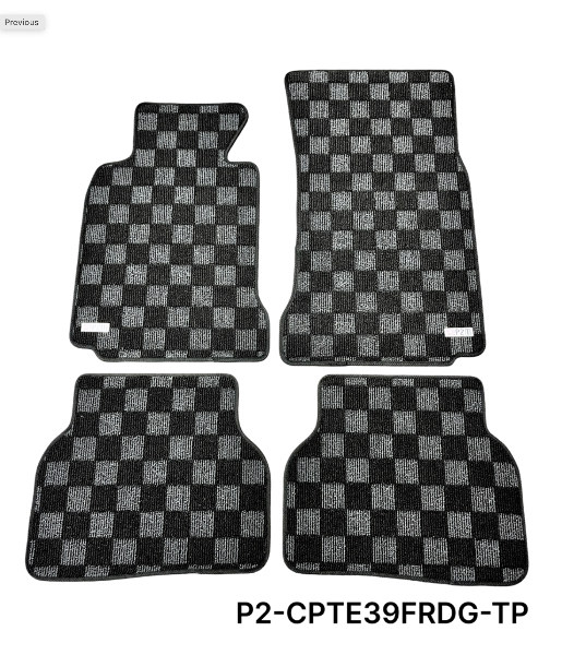 Phase 2 Motortrend (P2M) Checkered Carpet Race Floor Mats - BMW 5-Series Sedan E39 & M5 (1995-2004)