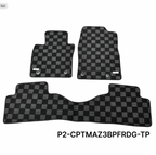 Phase 2 Motortrend (P2M) Checkered Carpet Race Floor Mats - Mazda 3 BP (2019-2024)