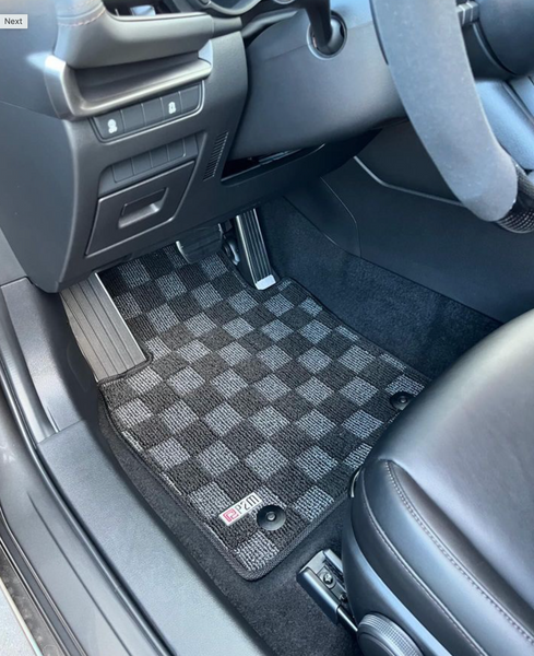 Phase 2 Motortrend (P2M) Checkered Carpet Race Floor Mats - Mazda 3 BP (2019-2024)