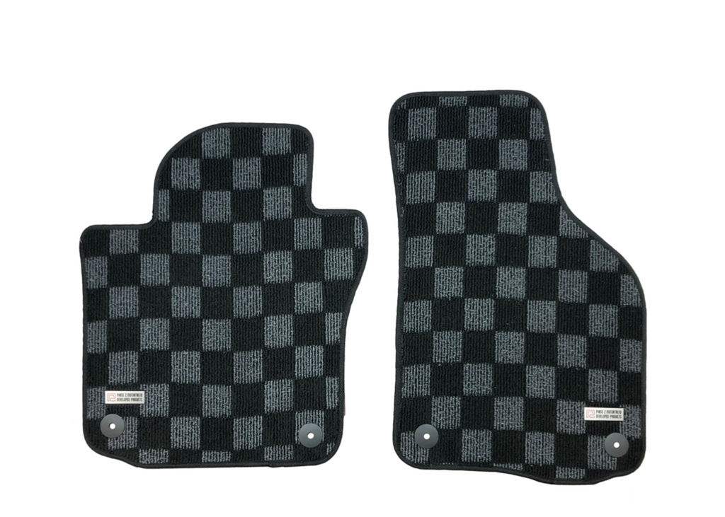 Phase 2 Motortrend (P2M) Checkered Carpet Race Floor Mats Front & Rear - Volkswagen MK3 Scirocco (3 DOOR HATCH) 2009-17