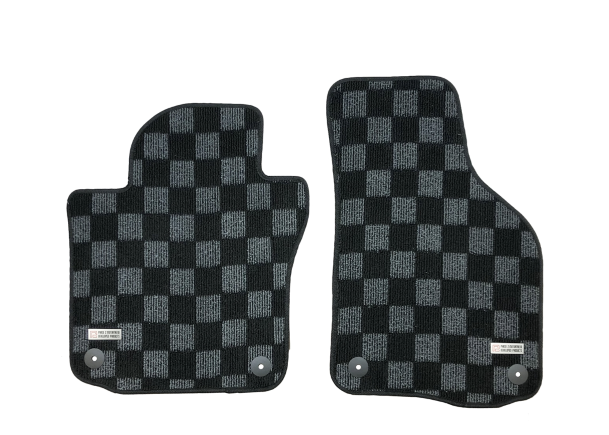 Phase 2 Motortrend (P2M) Checkered Carpet Race Floor Mats Front & Rear - Volkswagen MK3 Scirocco (3 DOOR HATCH) 2009-17