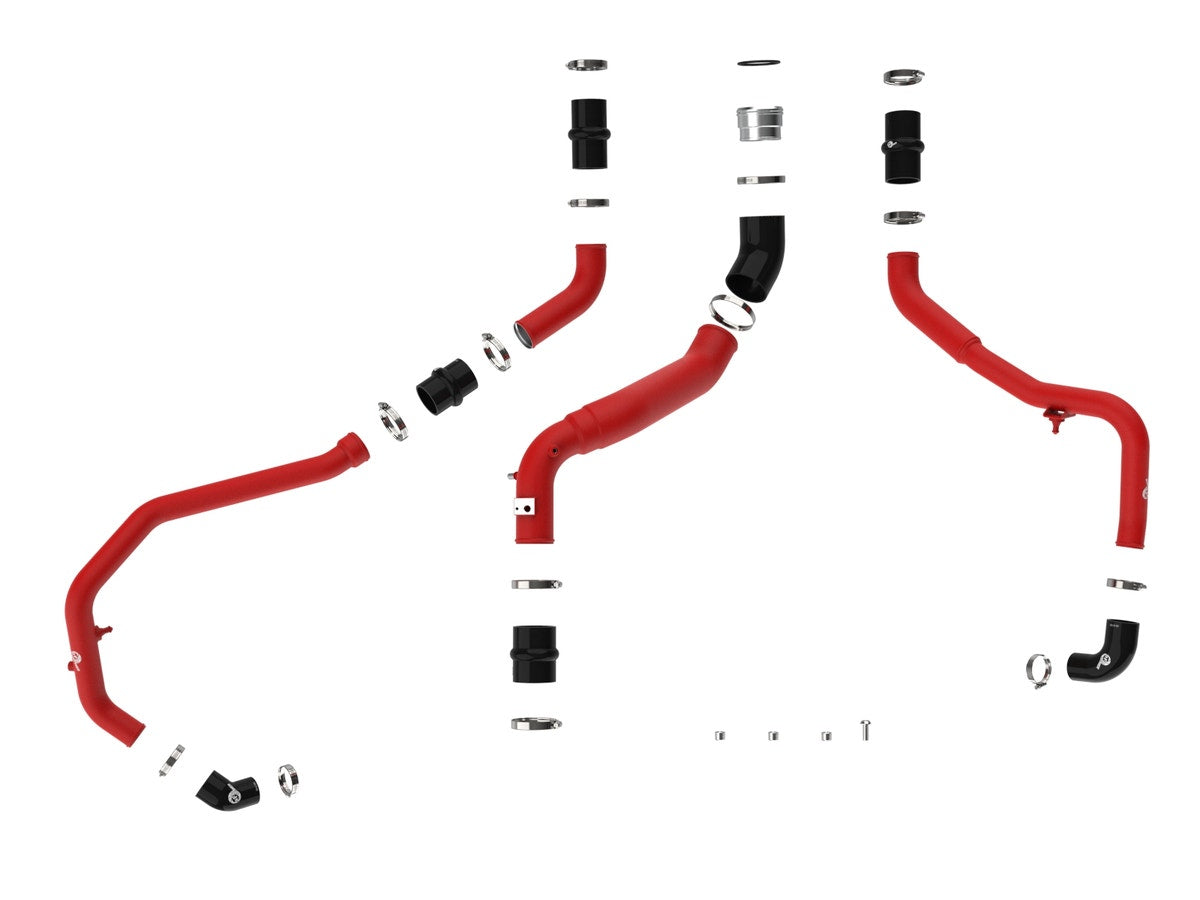 aFe 46-20784-R BladeRunner Aluminum Hot and Cold Charge Pipe Kit Red - view 3