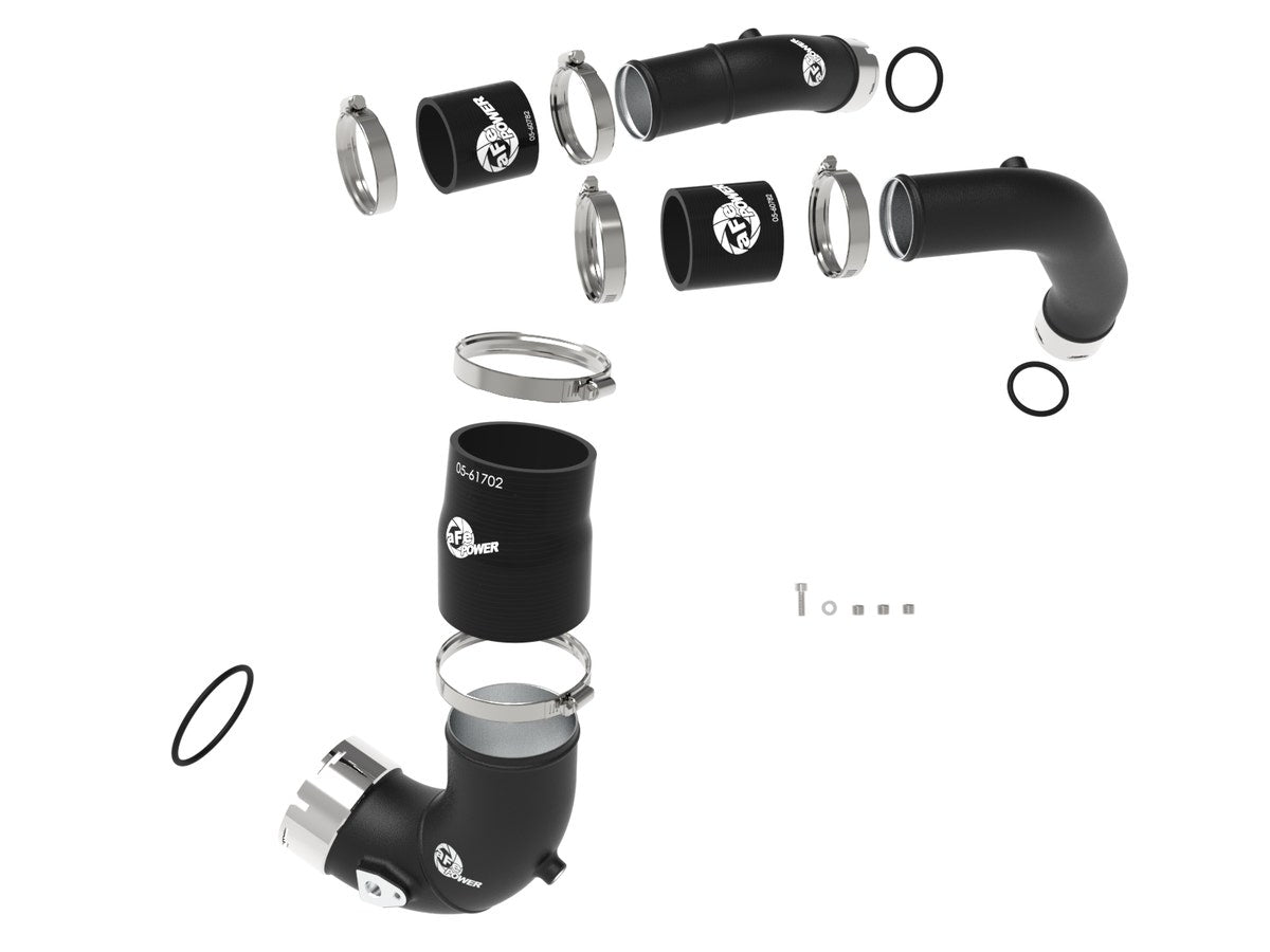 aFe 46-20794-B BladeRunner Aluminum Hot and Cold Charge Pipe Kit Black - view 4