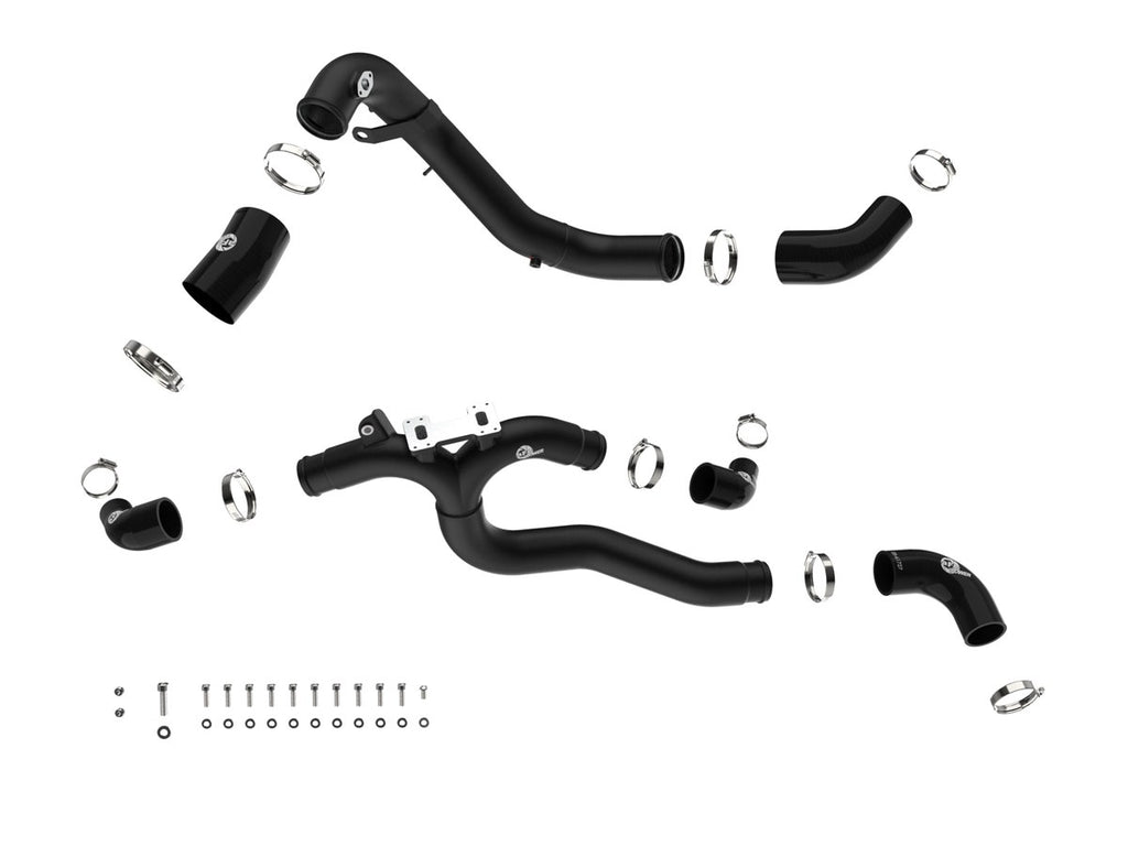 aFe 46-20804-B BladeRunner Aluminum Hot and Cold Charge Pipe Kit Black - view 3