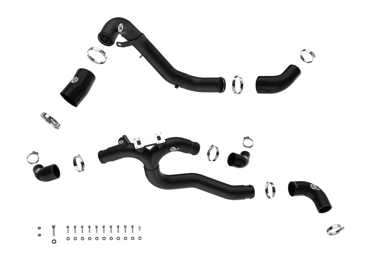 aFe 46-20804-B BladeRunner Aluminum Hot and Cold Charge Pipe Kit Black - view 3