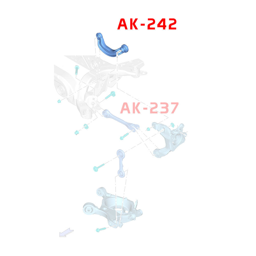 AK-242-D Godspeed Project rear camber arms for Lincoln MKX 2016-2020 - installation illustration