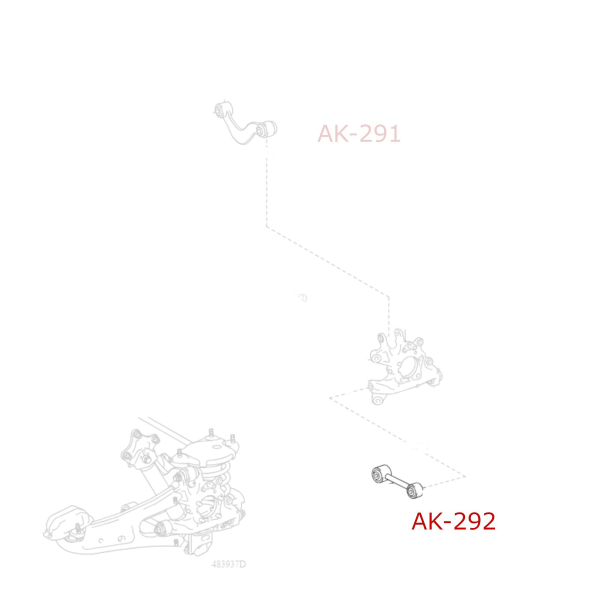 AK-292-C Lexus RX AL20 adjustable rear toe arms