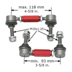 Godspeed Project AK-312-G rear adjustable sway bar end links for Volkswagen Rabbit / Golf / Golf R / R32 (MK5/MK6) 2006-2014, dimension diagram