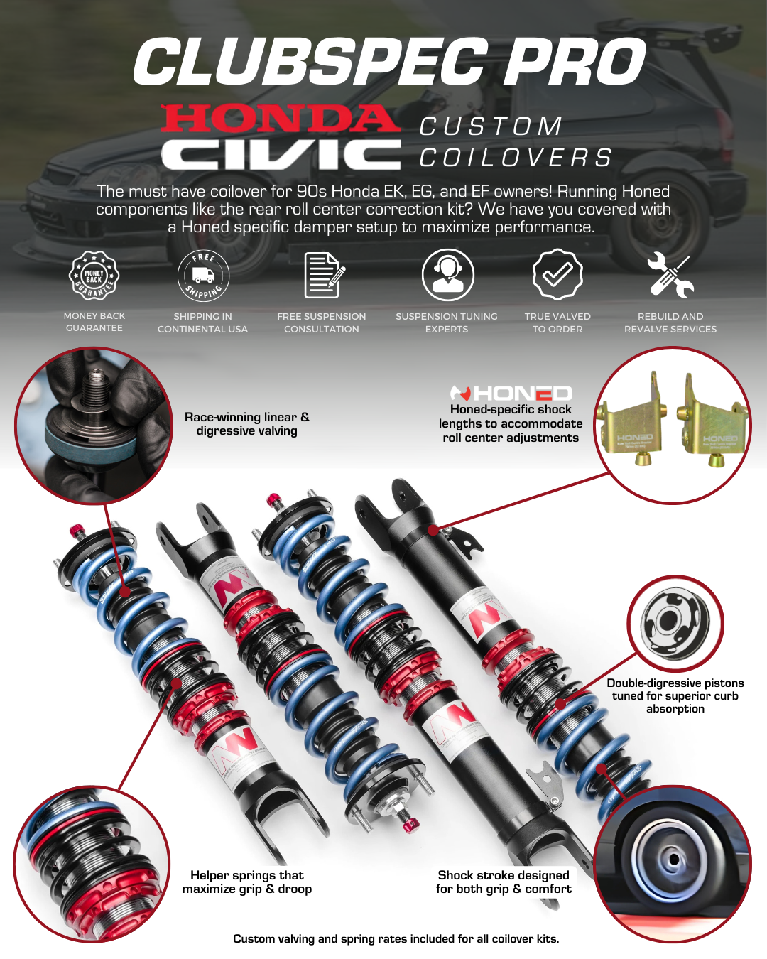 Annex Suspension ClubSpec Pro Coilovers - Honda Civic EG/EH/EJ (1991-1993)