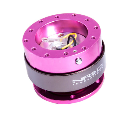 NRG Gen 2 Pink Body w/ Titanium Ring Steering Wheel Quick Release Hub Kit - Universal Fitment