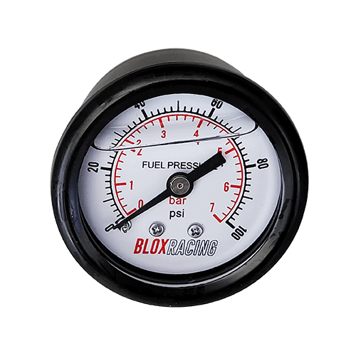 BLOX Racing Liquid-Filled Fuel Pressure Gauge 0-100psi - BLOX Racing
