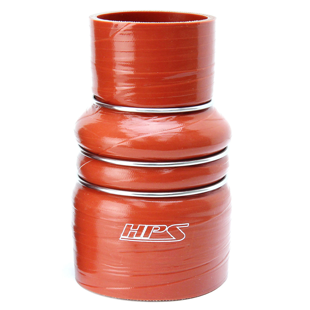 HPS 4 inch - 4.5 inch ID 7 inch Long Ultra High Temp 4-ply Aramid Reinforced Silicone CAC Coupler Hose Hot Side 102mm - 114mm ID x 178mm Length