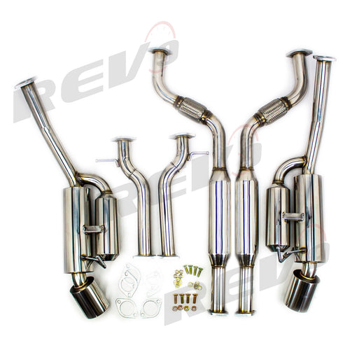 Rev9 Power Stainless Steel Dual Cat-Back Exhaust with Double Walled Muffler Tip - Nissan Z34 370Z (2009-2022)