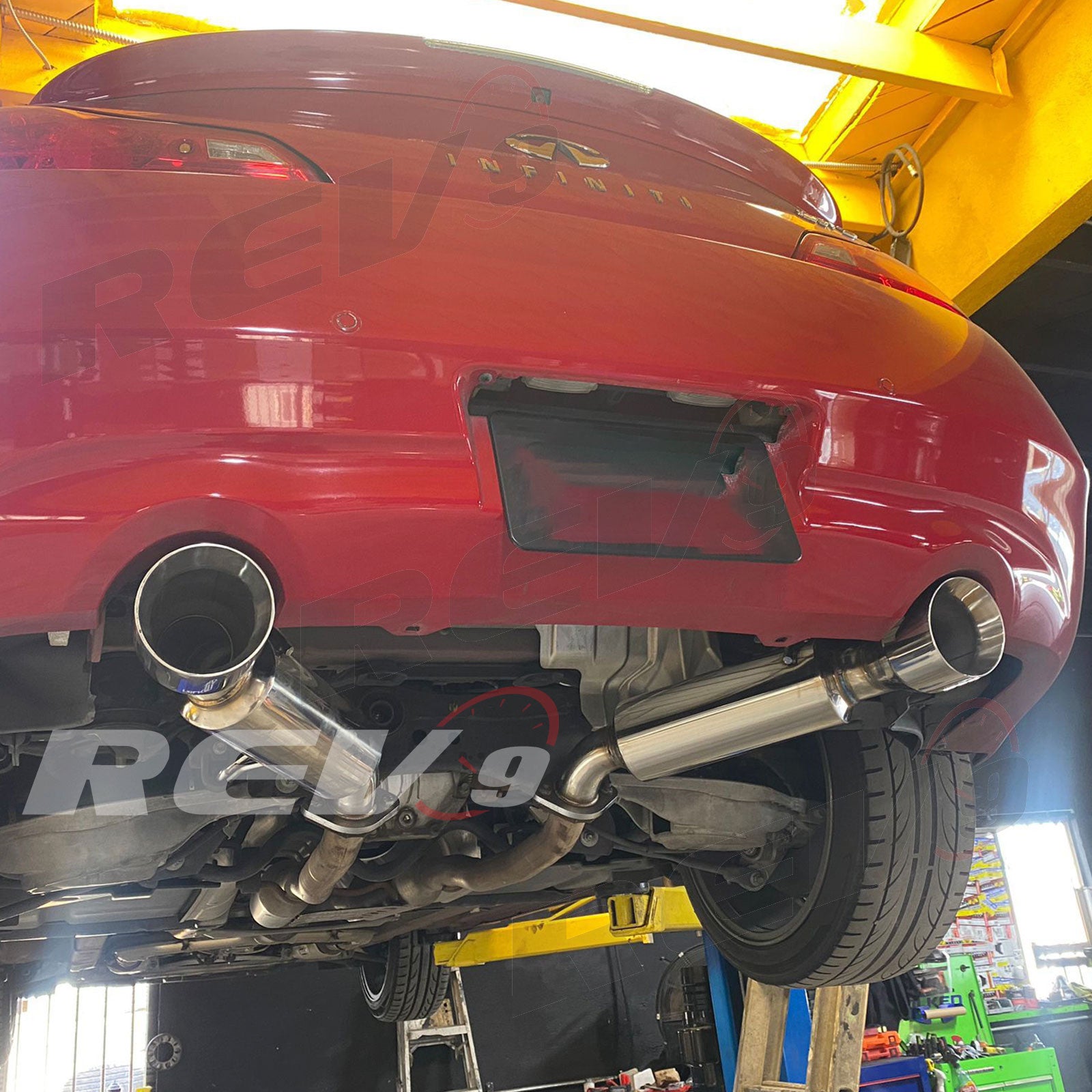 Rev9 Power FlowMaxx Stainless Axle-Back Exhaust System - Infiniti Q60 / Q60S (CV36) 2014-16