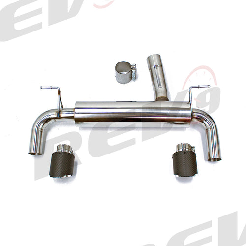 Rev9 Power FlowMaxx Stainless Axle-Back Sports Muffler Exhaust System w/ Carbon Fiber Tip - BMW 335i / 335i xDrive Sedan (F30) 2012-15