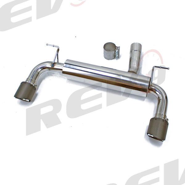 Rev9 Power FlowMaxx Stainless Axle-Back Sports Muffler Exhaust System w/ Carbon Fiber Tip - BMW 335i / 335i xDrive Sedan (F30) 2012-15