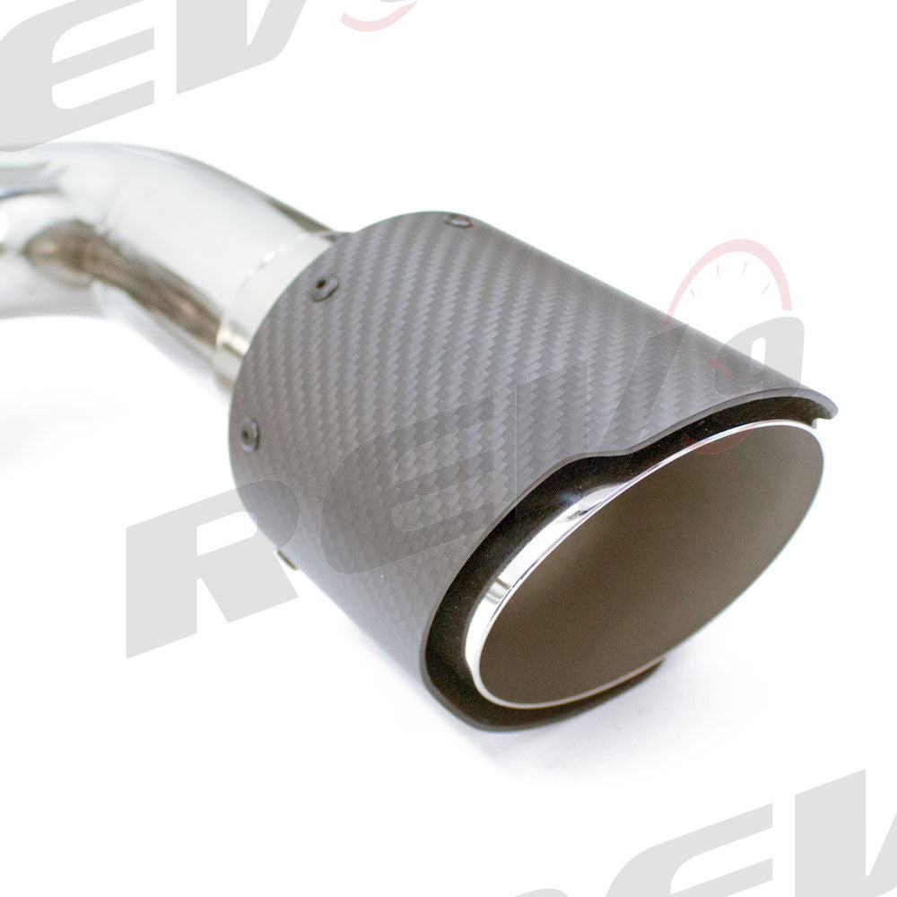 Rev9 Power FlowMaxx Stainless Axle-Back Sports Muffler Exhaust System w/ Carbon Fiber Tip - BMW 435i / 435i xDrive Coupe (F32) Convertible (F33) 2014-16