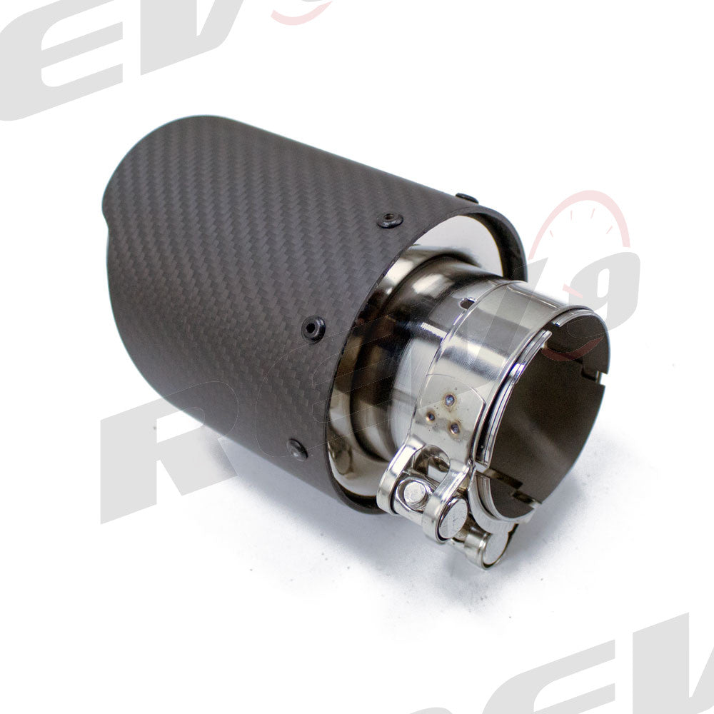 Rev9 Power FlowMaxx Stainless Axle-Back Sports Muffler Exhaust System w/ Carbon Fiber Tip - BMW 435i / 435i xDrive Coupe (F32) Convertible (F33) 2014-16