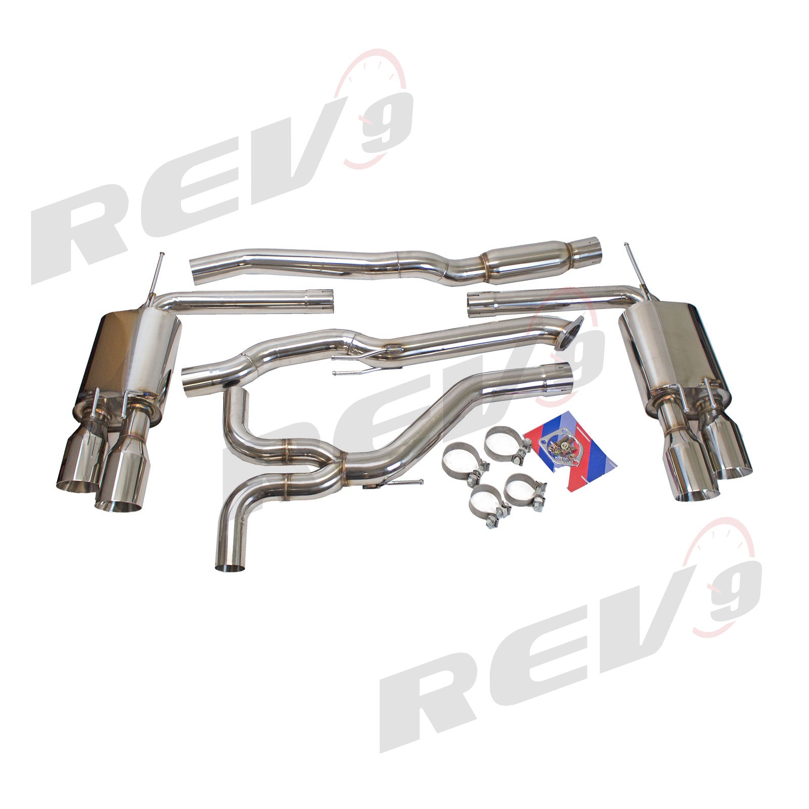 Rev9 Power FlowMaxx Stainless Quad Tip Cat-Back Exhaust System - Honda Accord 1.5L / 2.0L (CV) 2018-22