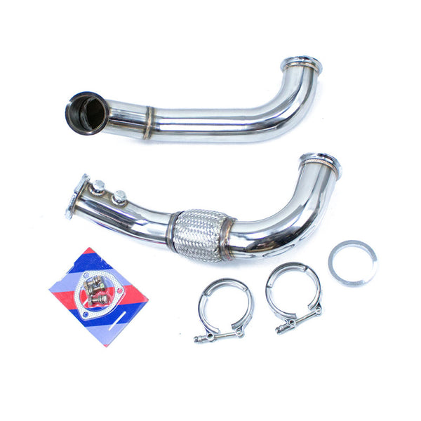 Rev9 Power 3" V-band Exit 3" Turbo Downpipe Stainless Steel - Honda K20 Sidewinder