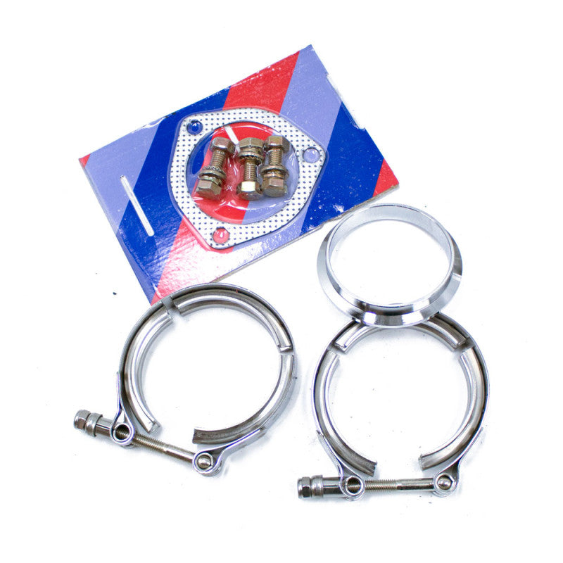 Rev9 Power 3" V-band Exit 3" Turbo Downpipe Stainless Steel - Honda K20 Sidewinder