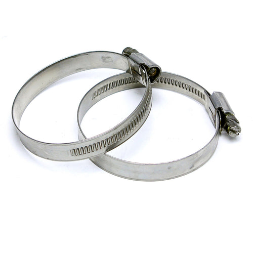 HPS Stainless Steel Embossed Hose Clamps Size 88 2pcs Pack 5-1/8 inch - 6 inch 130mm-152mm