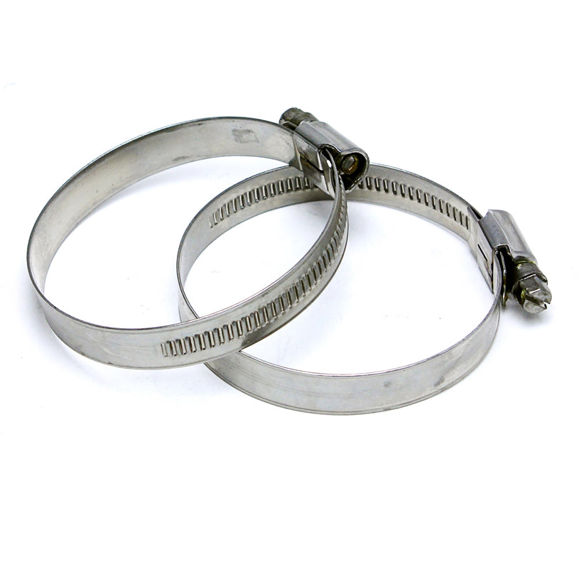 HPS Stainless Steel Embossed Hose Clamps Size 56 2pcs Pack 3-1/8 inch - 4 inch 80mm-100mm