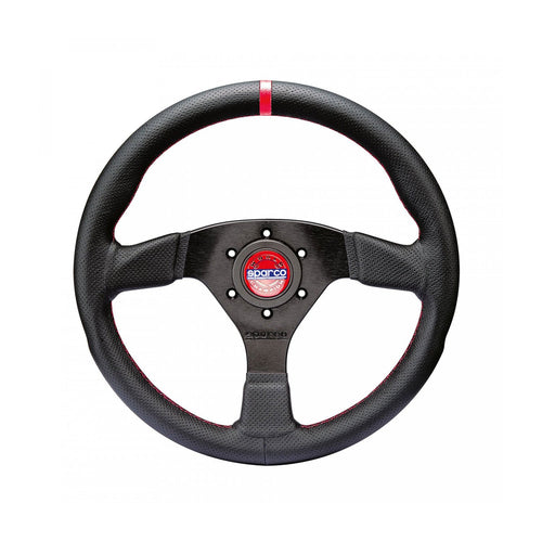 Sparco R383 Champion Steering Wheel 330mm - Perforated Leather, Black Stitching