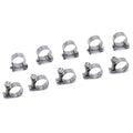 HPS #14 Stainless Steel Fuel Injection Hose Clamps 10pcs Pack 15/32 inch - 35/64 inch 12mm - 14mm