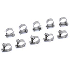 HPS #14 Stainless Steel Fuel Injection Hose Clamps 10pcs Pack 15/32 inch - 35/64 inch 12mm - 14mm