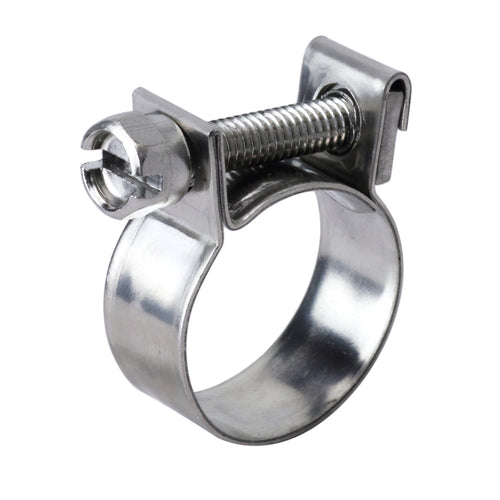 HPS #13 Stainless Steel 1/4" Fuel Injection Hose Clamps, 10pcs Pack, (11mm - 13mm)