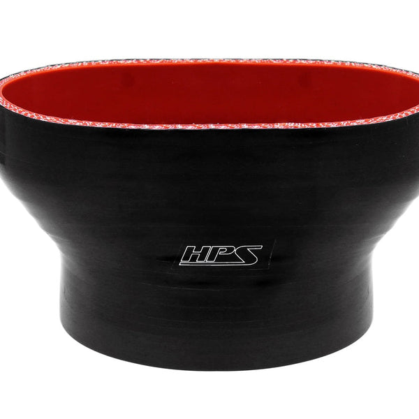 HPS Oval to Round Silicone Reducer Coupler Hose for Ford 55mm Throttle Body M-9926-MGT to 3-1/2 inch Tubing Black