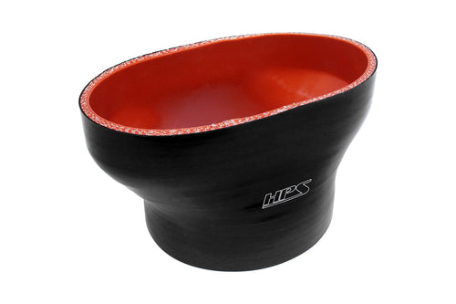 HPS Oval to Round Silicone Reducer Coupler Hose for Ford 60mm Throttle Body (M-9926-MSVT) to 3" Tubing, Black