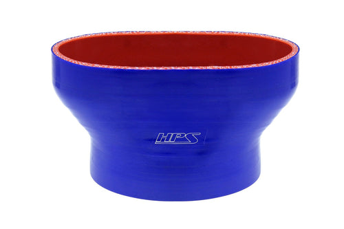 HPS Oval to Round Silicone Reducer Coupler Hose for Ford 60mm Throttle Body M-9926-MSVT to 3-1/4 inch Tubing Blue