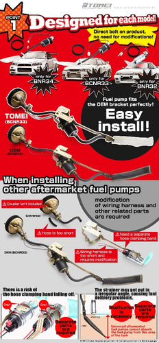 Tomei High Flow Fuel Pump - Nissan SKYLINE GT-R BCNR33 RB26DETT