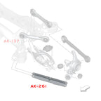 Godspeed Project AK-261-C adjustable trailing arms - installation diagram