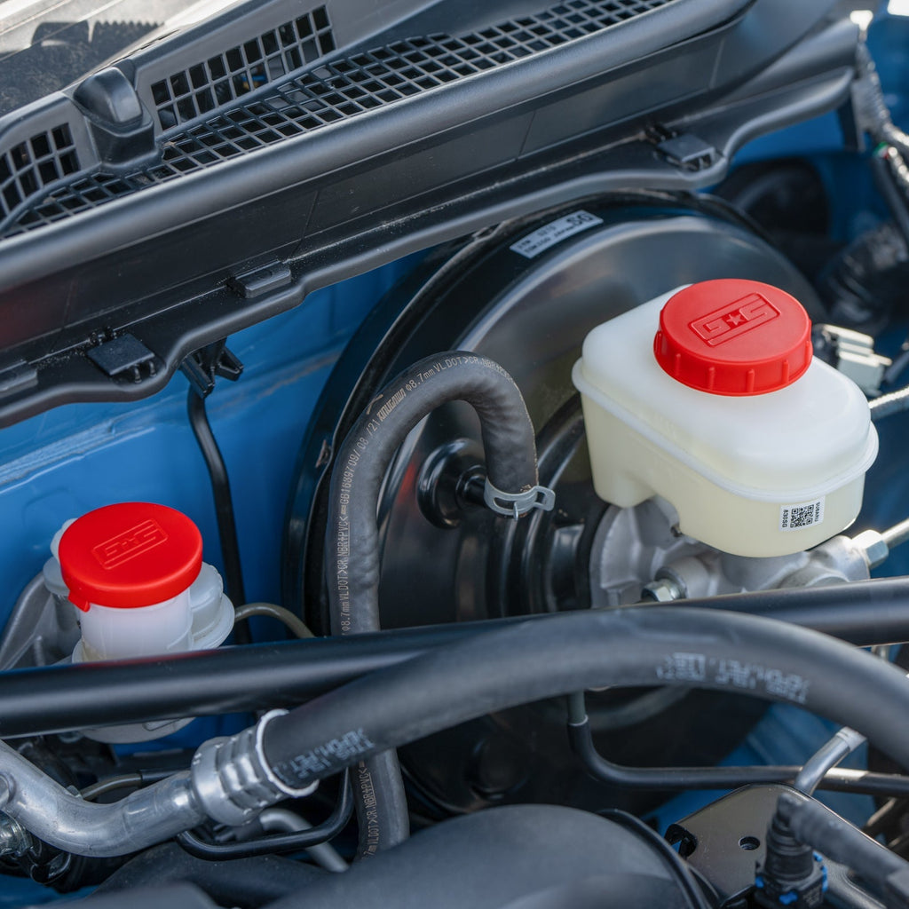 GrimmSpeed 113121 red engine bay dress-up caps installed 4