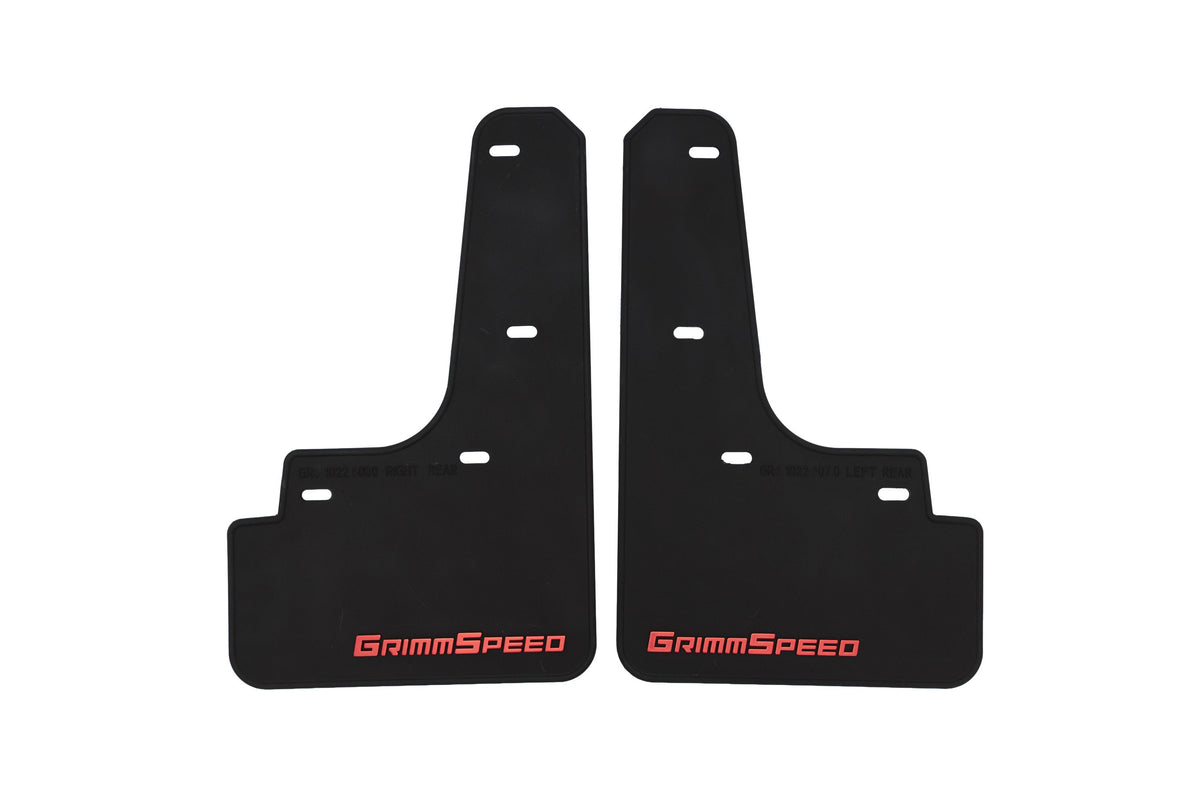 GrimmSpeed Black Mud Flaps Red Logo Set of 4